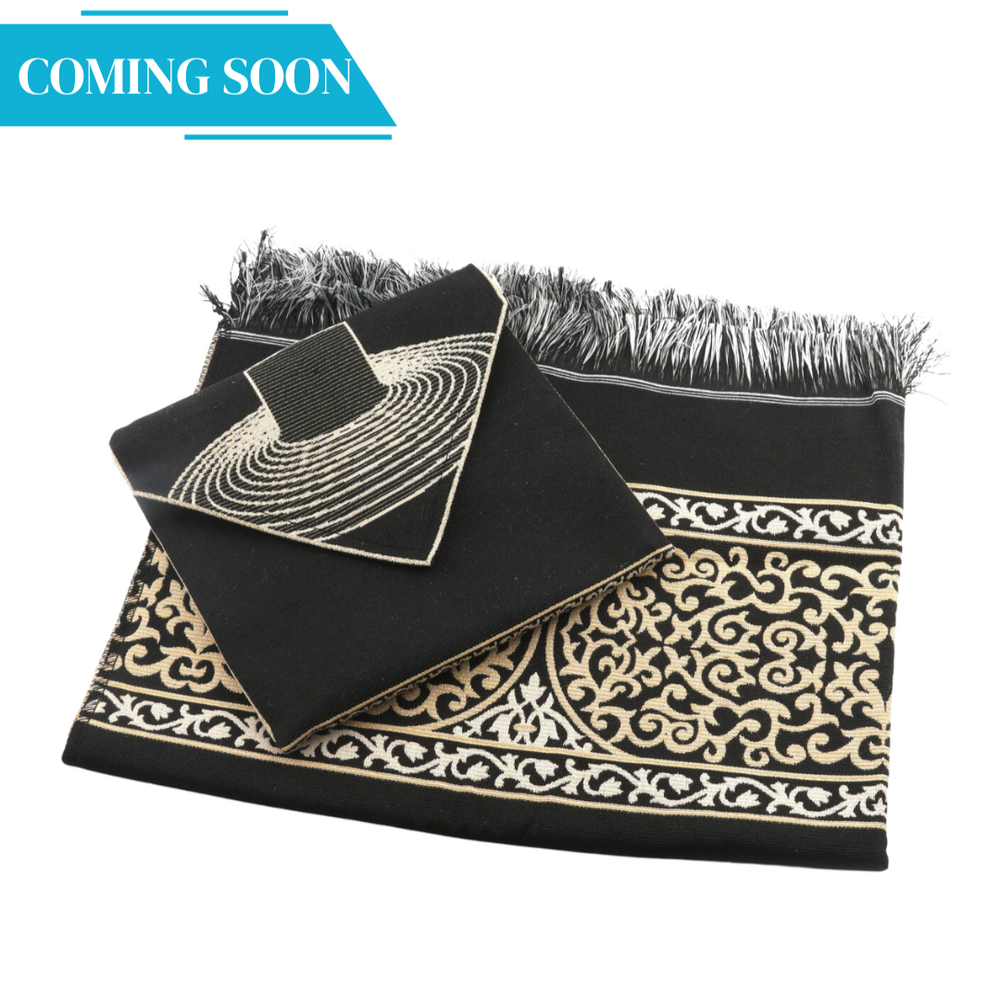 Kaaba Inspired Lightweight Prayer Mat with Pouch